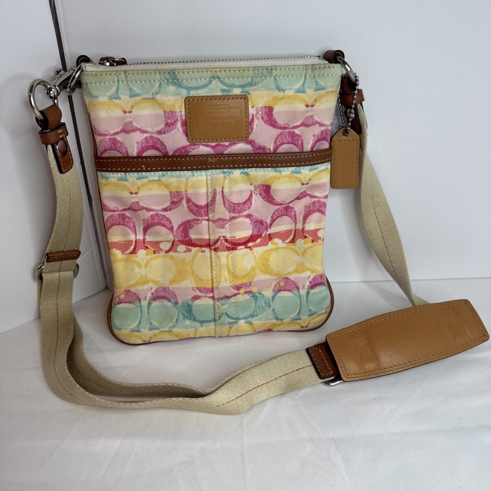 Coach Hampton Stripe‎ Swingpack Crossbody 41232  Multicolor
